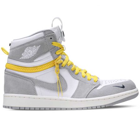 کفش بسکتبال نایک جردن مردانه مدل Nike Air Jordan1 cw6576-100 سفید،طوسی،زرد
