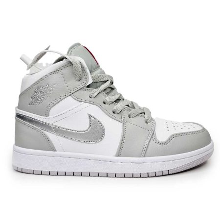کفش بسکتبال نایک جردن زنانه Nike Air Jordan1 555112-012 رنگ سفید خاکستری