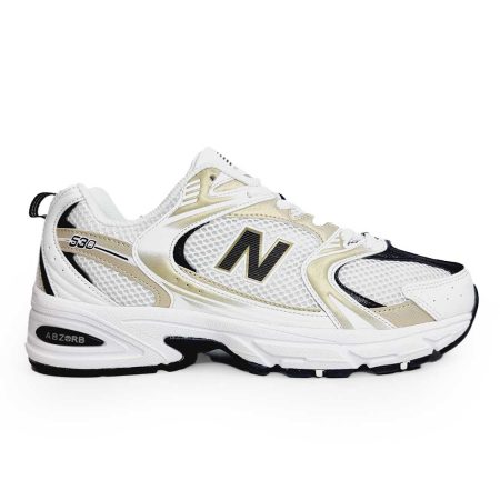 کفش پیاده روی مردانه نیوبالانس مدل New Balance MR530UNI رنگ سفید،طلایی،مشکی
